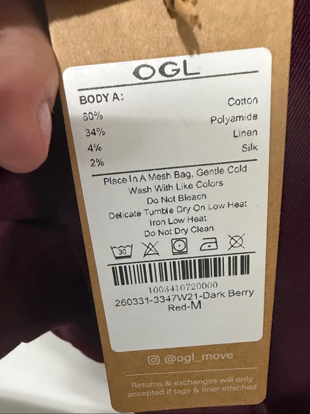 NWT OGL Sleeveless Scoop Neck Tank Top - Wine - Picture 5 of 5